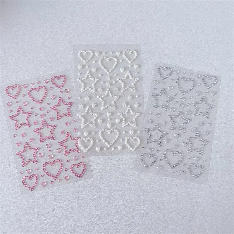 3D Star Heart Crystal Stickers Kids DIY Decoration Self Adhesive Jewelry Crafts Sparkly Rhinestone Stickers Girls Gifts