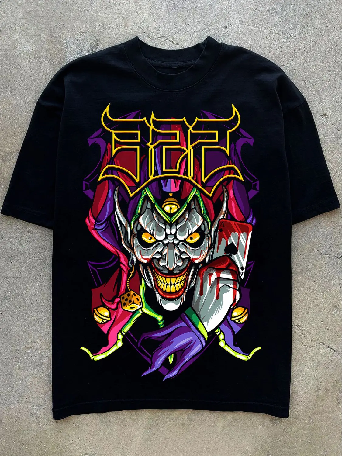 

Devil Poker, хлопковая футболка с короткими рукавами и принтом в американском стиле в стиле хип-хоп, летняя мужская и женская повседневная уличная одежда с круглым вырезом Y2k