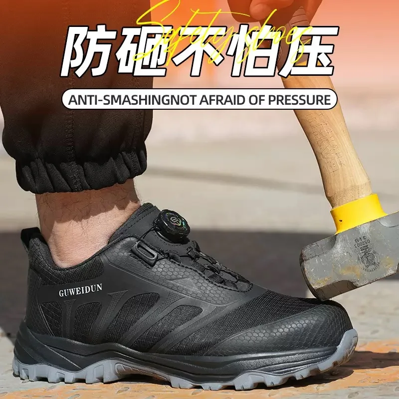 Men's Steel-Toe Kevlar Work Shoes: Impact-Resistant, Puncture-Resistant, Comfortable, Lightweight, Soft-Soled Safety Shoes