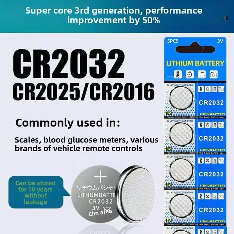 

5-100PCS CR2032 Coin Cell CR 2032 DL2032 BR2032 KCR2032 Battery Car Remote Control Toy Coin Cell Electronics