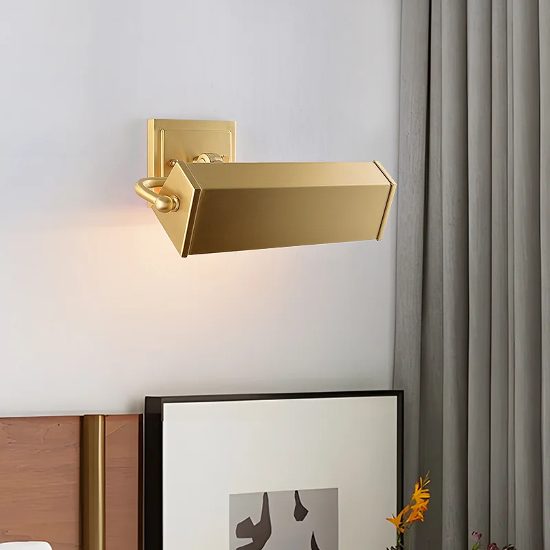 Brass retro wall lamp,brass bathroom mirror lamp,Designer new wall lamp，Living room  corridor picture light，brass mirror lamp
