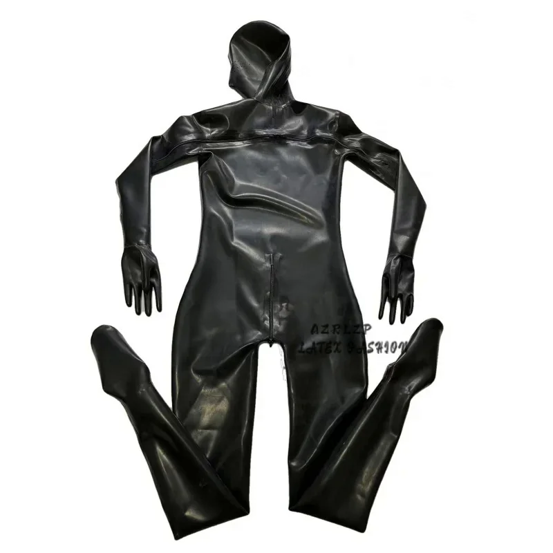 Full coverage latex Bodysuit Rubber Catsuit With Hooded gloves and socksThickness 1.0mm