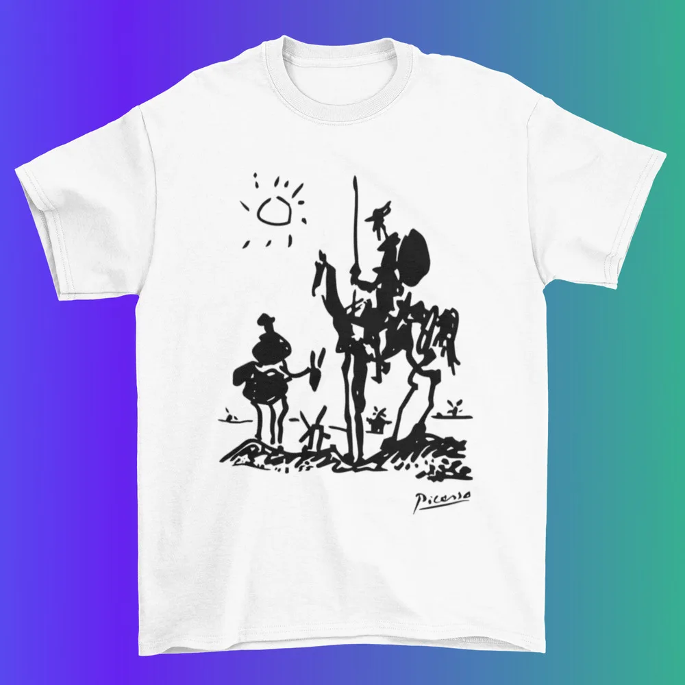 

Don Quixote Picasso 1955 T shirt / Art T shirt / %100 Premium Cotton Men's and women's short-sleeved T-shirts