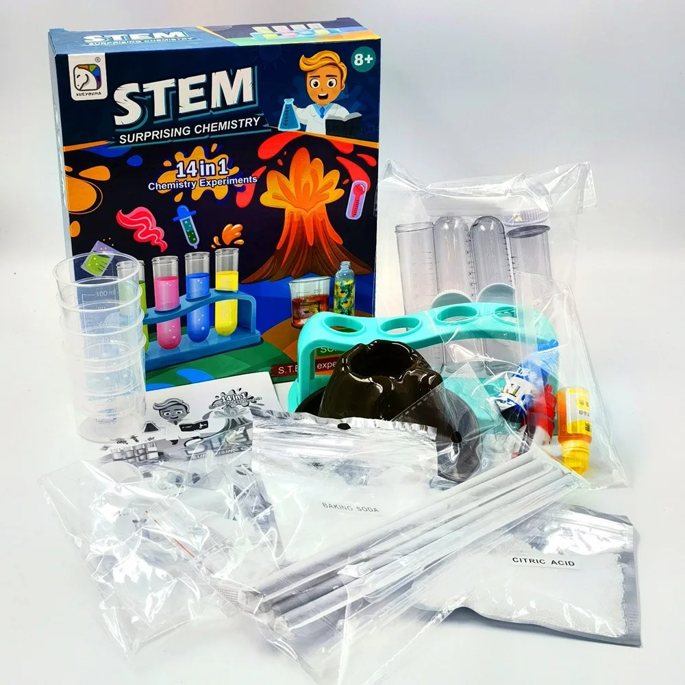 Handmade DIY Science Experiment Set, Volcanic Eruption Children's Educational Toys, Surprise Chemistry Puzzle Study Steam Toy