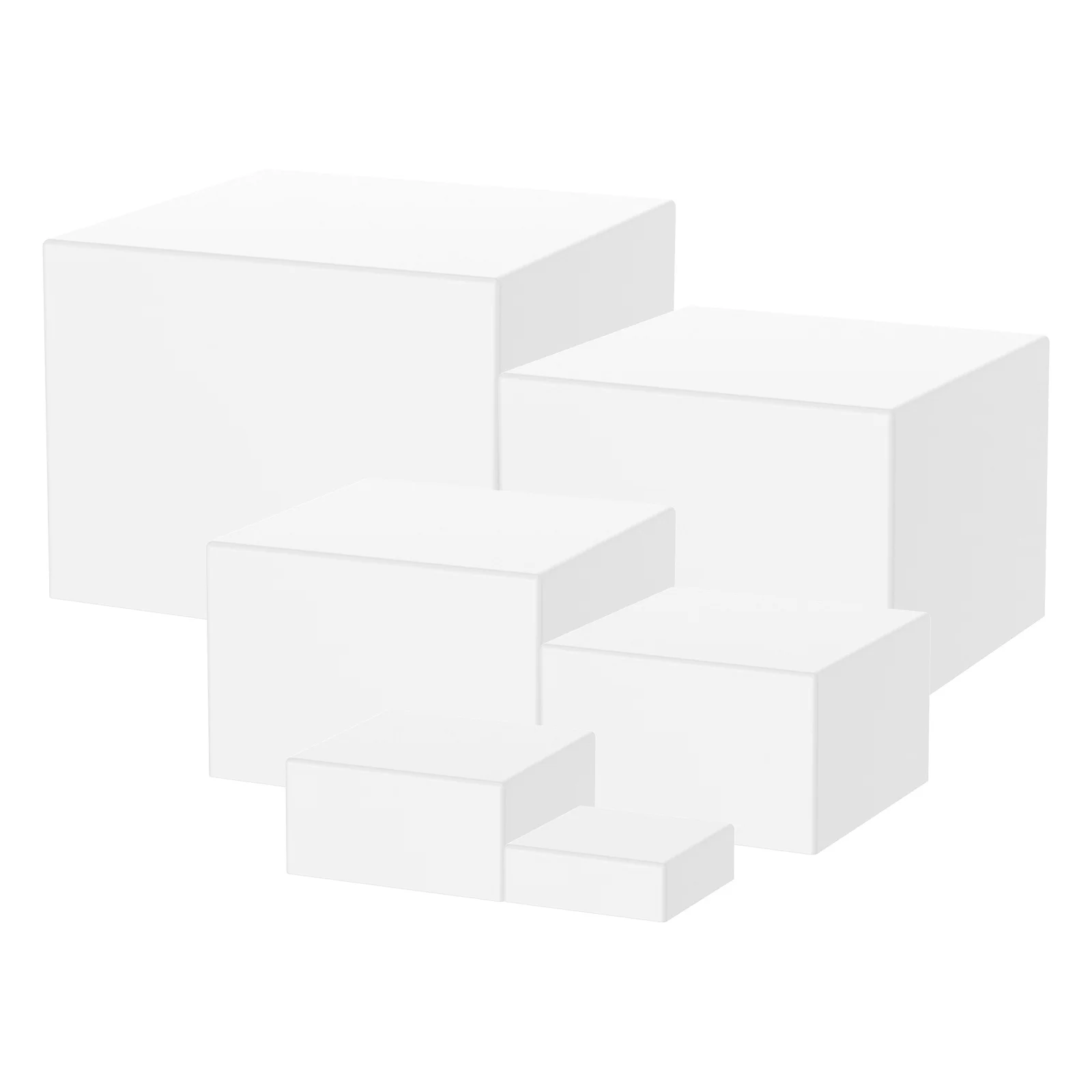 6 stks Acryl Buffet Riser Voedsel Display Stands Stapelbare Tafel Dessert Cake Party Buffet Display Decoreren Doos 6 Verschillende Maten