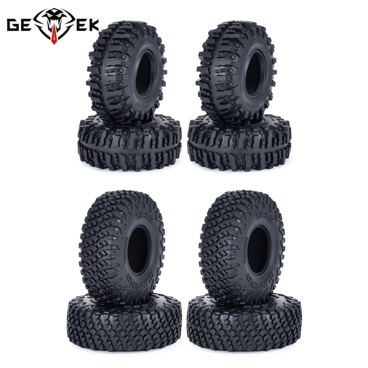 4Pcs 1.0inch Wheel Tires Sticky Soft 55/63mm for 1/24 1/18 RC Crawler Car Axial Scx24 Traxxas TRX4M Upgrade Parts