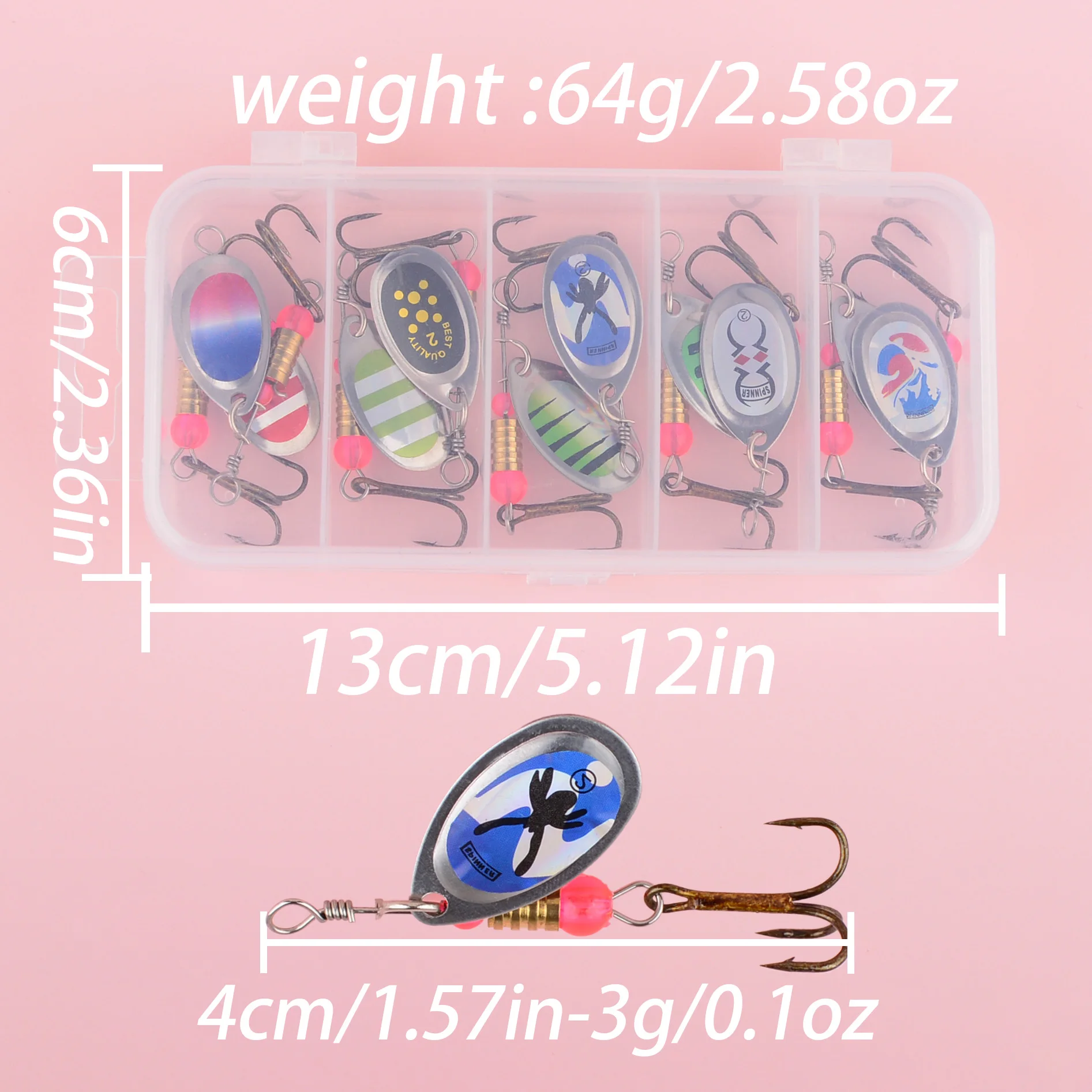 Cucharas metálicas giratorias para lucio con paletas - imagen 2