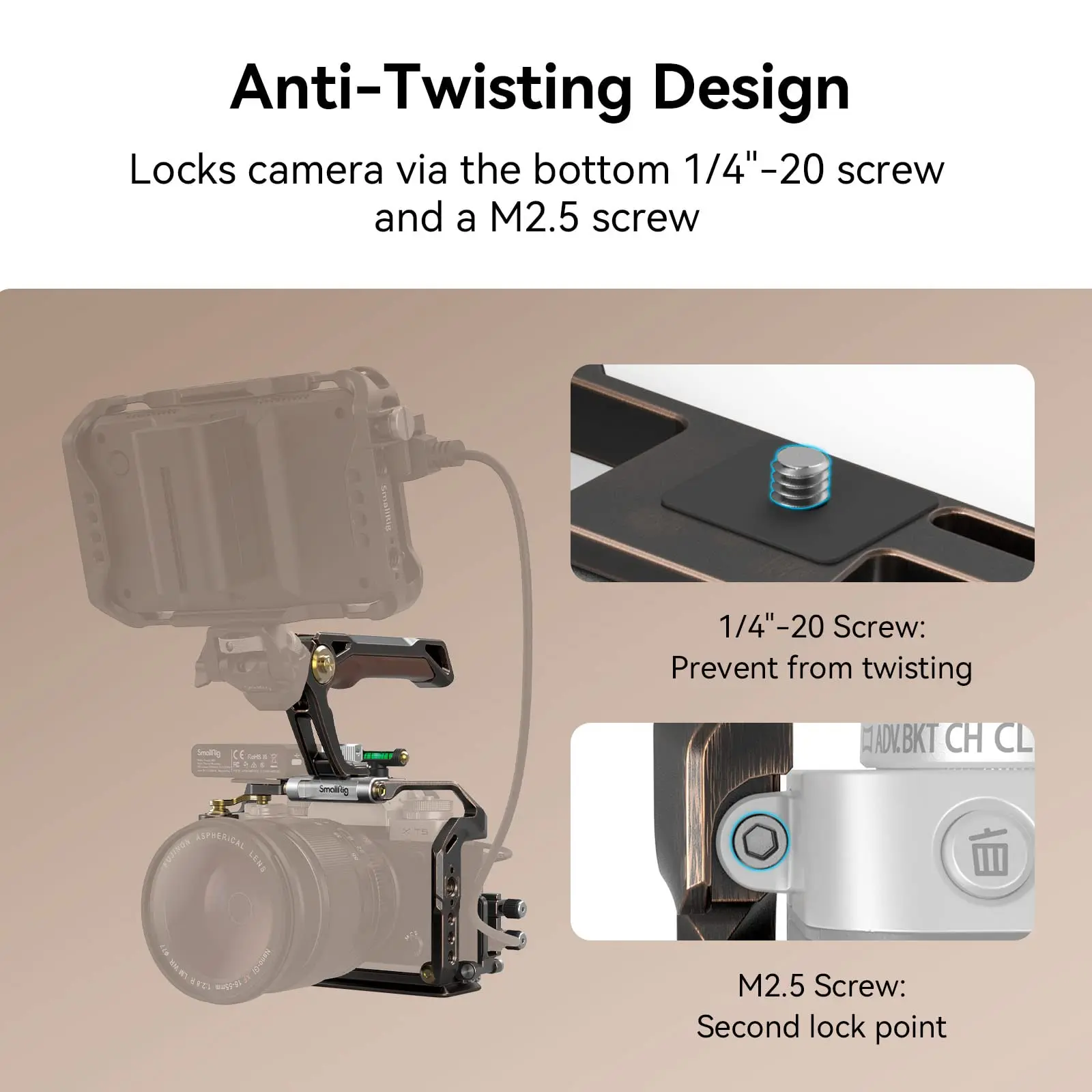 SmallRig Retro Handheld Cage Kit for FUJIFILM X-T5 with HDMI Cable Clamp and Top Handle, Hot Shoe Cover with a Bubble Level 3872