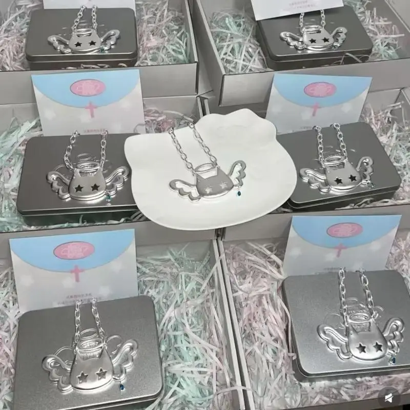 1 قطعة شخصية سوبر كبير المختنق سلسلة الترقوة الملاك القط قلادة قلادة الهيب هوب مجوهرات اكسسوارات هدايا