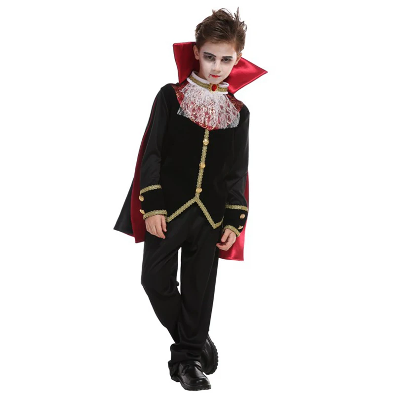 Umorden Carnival Party Halloween Kids Children Count Dracula Gothic Vampire Costume Fantasia Prince Vampire Cosplay for Boy Boys