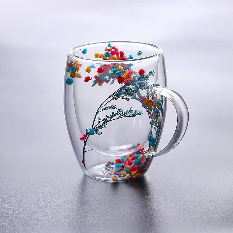 YWDL-taza de vidrio de doble pared con asa, tazas de café, té, café, leche, Espresso, regalo, resistente al calor, 1/2 piezas