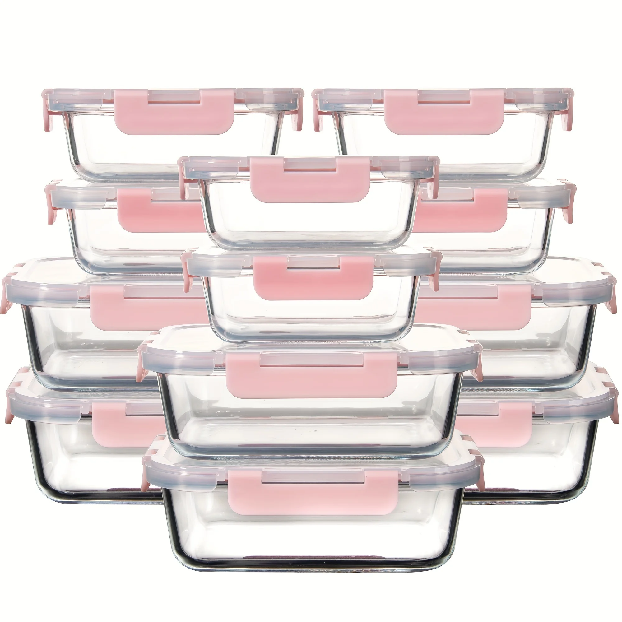 

24Pcs Borosilicate Glass 12 Lids+12 Glass Bowl Food Storage Containers with Airtight Lids, Microwave and Dishwasher Safe, Ideal