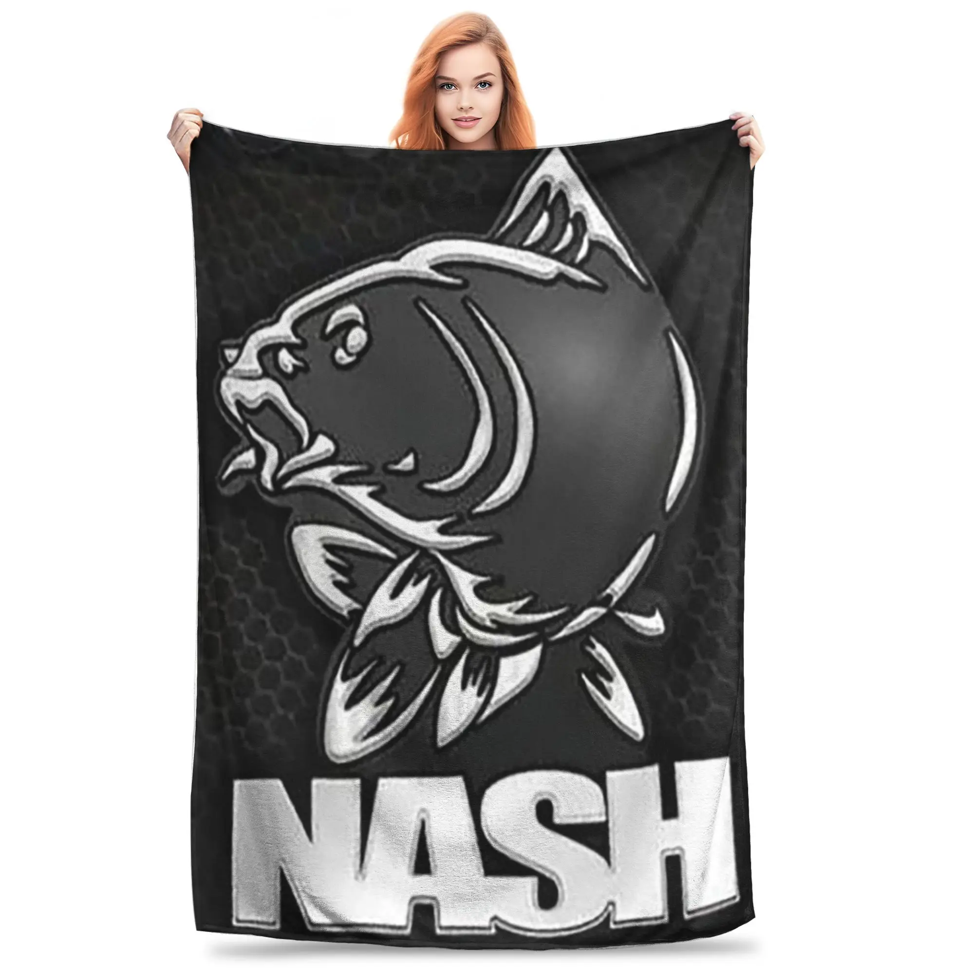 

Фланелевое одеяло с логотипом Nash Fishing, теплые плюшевые одеяла, мягкое покрывало для кровати, гостиной, дома, путешествия, дивана