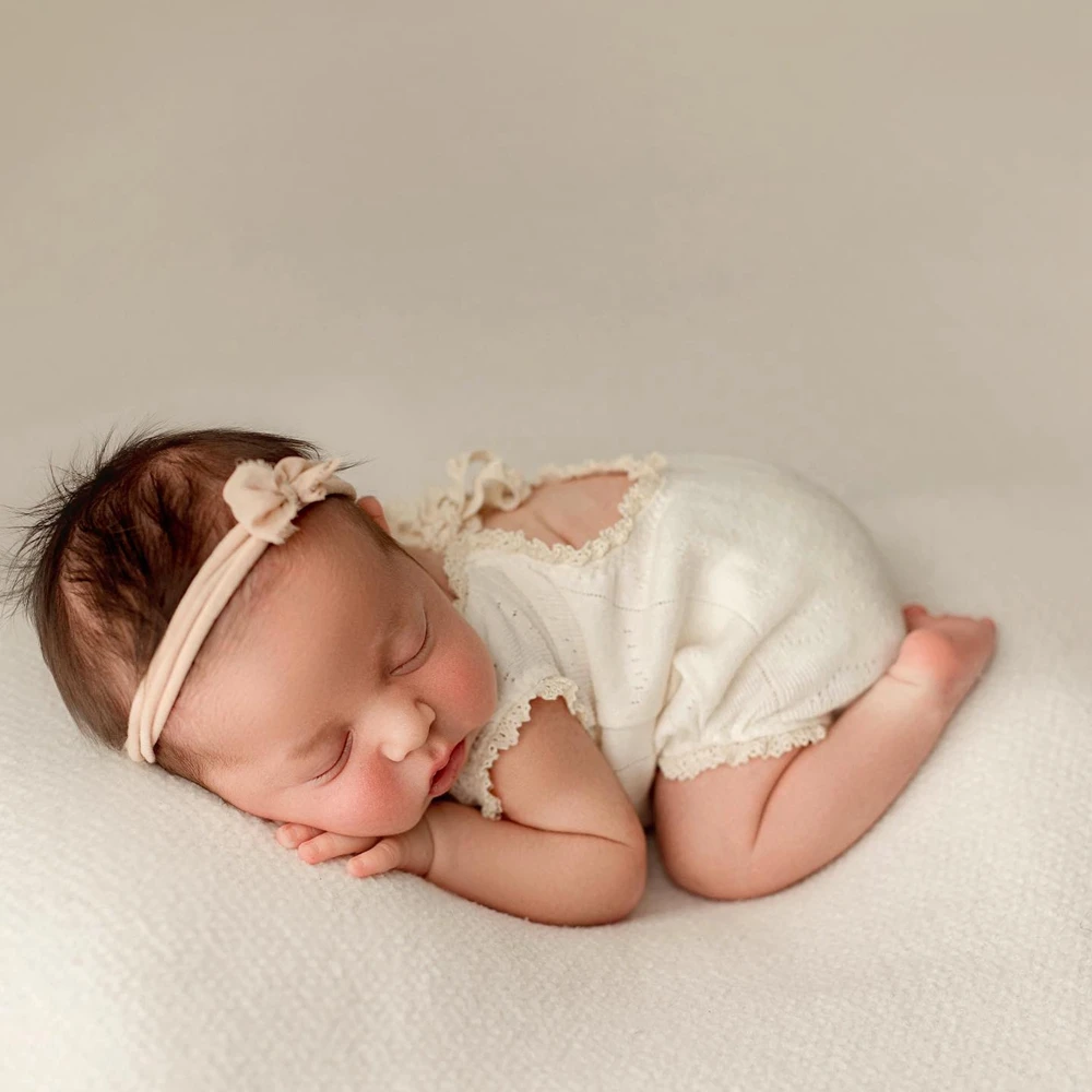 Newborn Photography Props Lace Romper Bodysuit Infant Photo Shoot Outfits Baby Girl Portrait Picture Shooting Posing Clothing