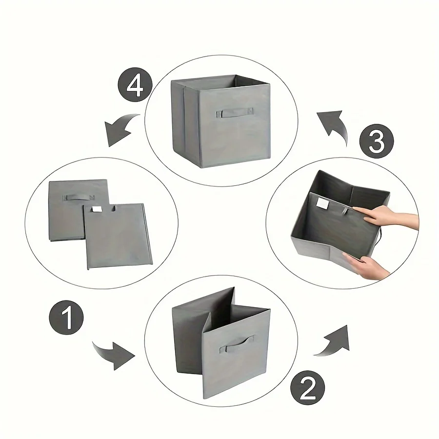 Thicke Cardboard Support Square Wardrobe Storage Container Clothes Toy Uncovered Organizer Box Foldable Storage Cube Storage Box