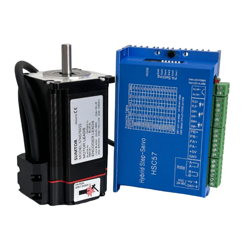Nema 23 محرك متدرج 2.0N.m 5A 2 المرحلة محرك متدرج بحلقة مغلقة مع طقم السائق 57HS76ESS + HSC57H