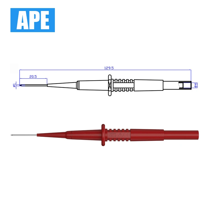 2pcs 1mm Test Pin with 4mm Female Banana Plug Electrical Connector for Multimeter test