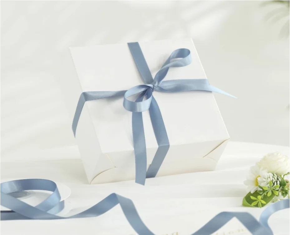 Dusty Blue Satin Ribbon 1/2 inch X 50 Yards Continuous, Blue Double-Faced Satin Ribbon for Gift Wrapping, Bows, DIY Crafts