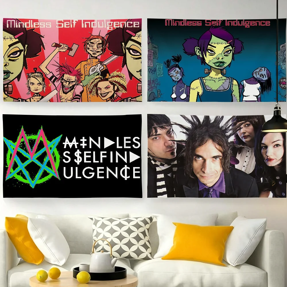 Band M-Mindless S-Self I-Indulgence-S flag For Garden Party Living Room Home Wall Decor Banner Bedroom Outdoor Tapestry