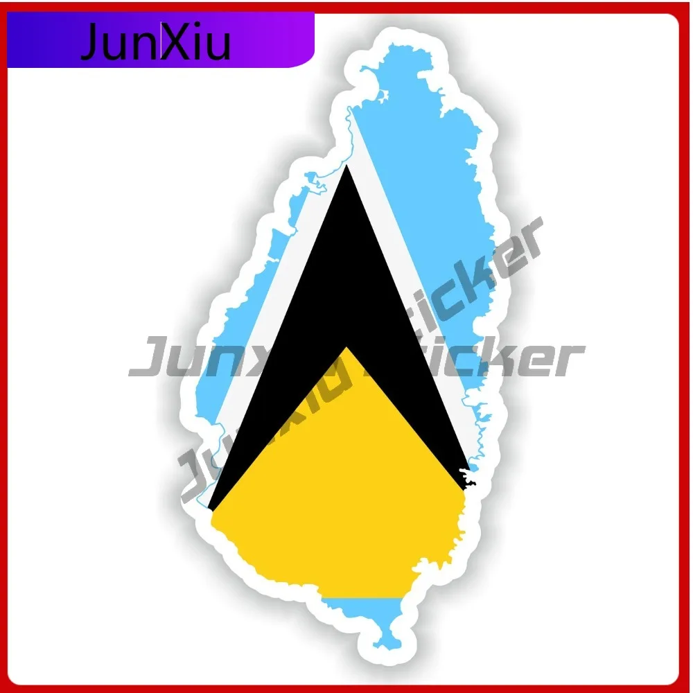 

Saint Lucia Map Flag Silhouette Sticker Vinyl Waterproof Decals Decals Motorcycle G Decoration Cover Scratch Car Sticker Bike