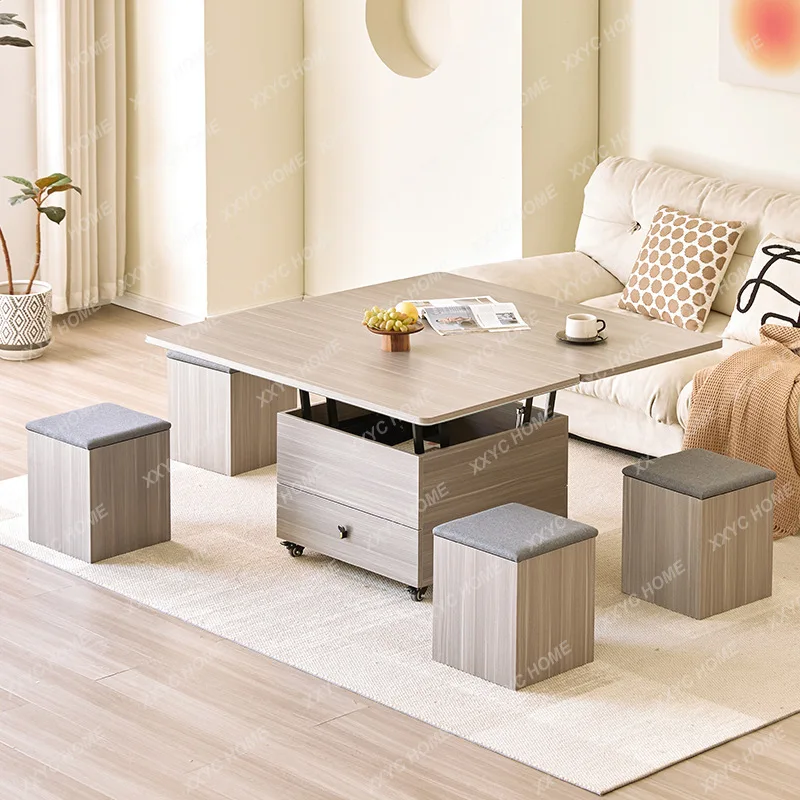 LHousehold lift coffee table dining table multi-functional three-in-one small apartment folding coffee table