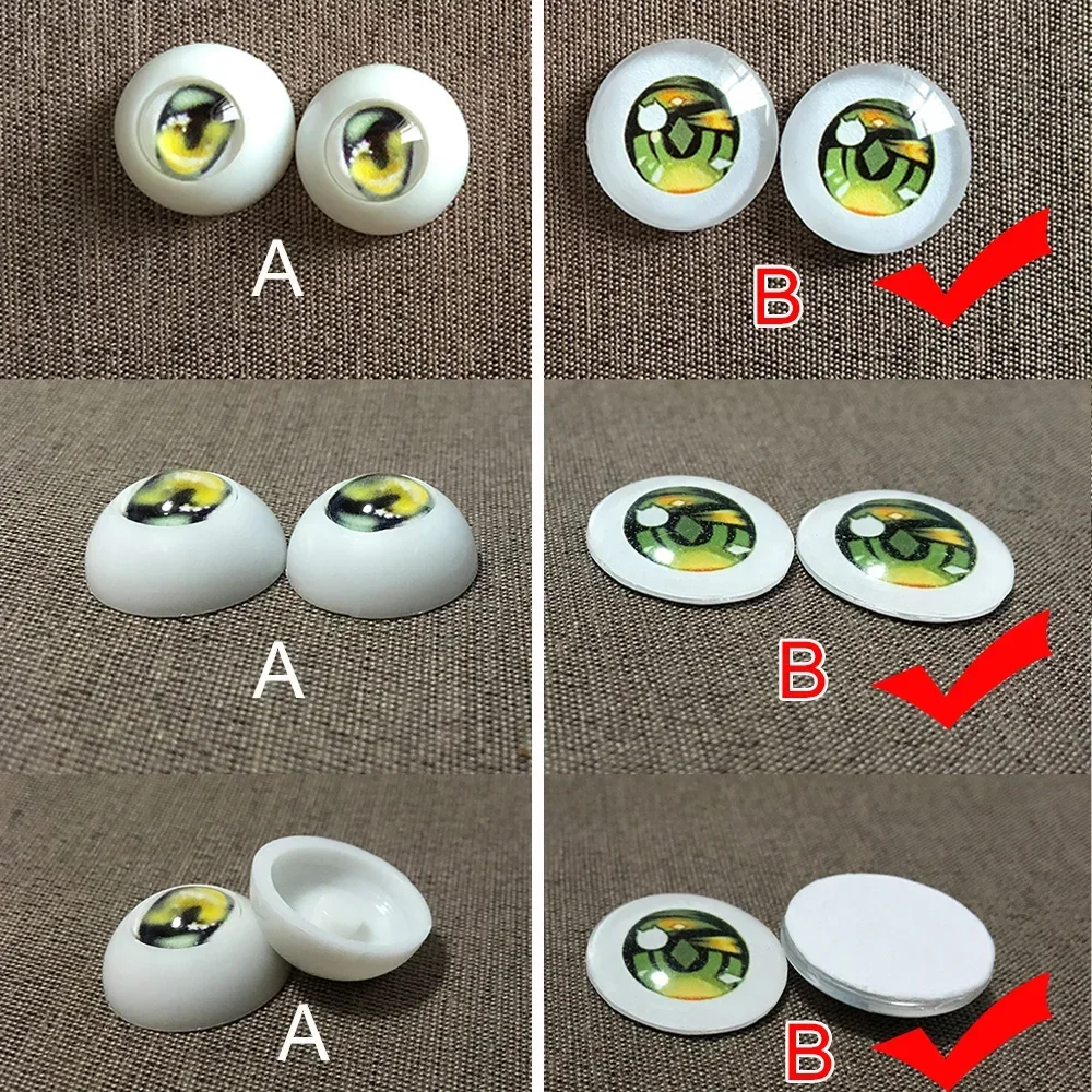 Ojos de cristal de Anime para muñeca Bjd, 14/16/18/20/22mm para 1/3 1/4 1/6, juguetes para niñas, accesorios para muñecas de moda