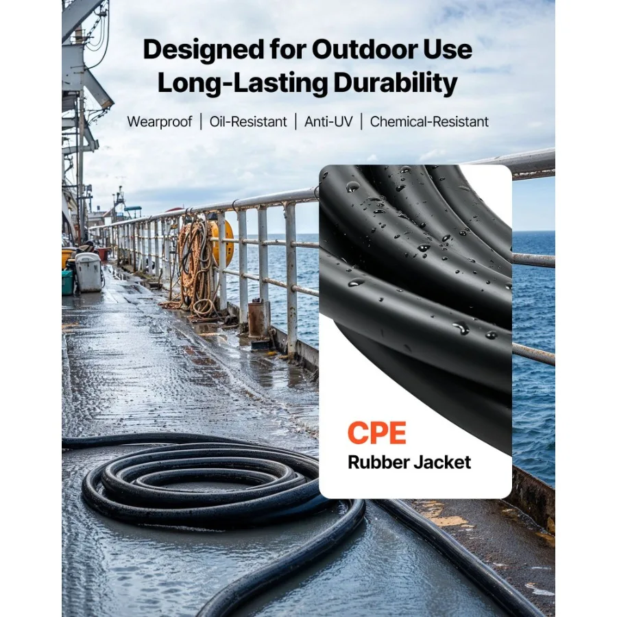 Cavo di alimentazione elettrico premium da 25 piedi 6AWG Cavo di prolunga per esterni Filo di rame