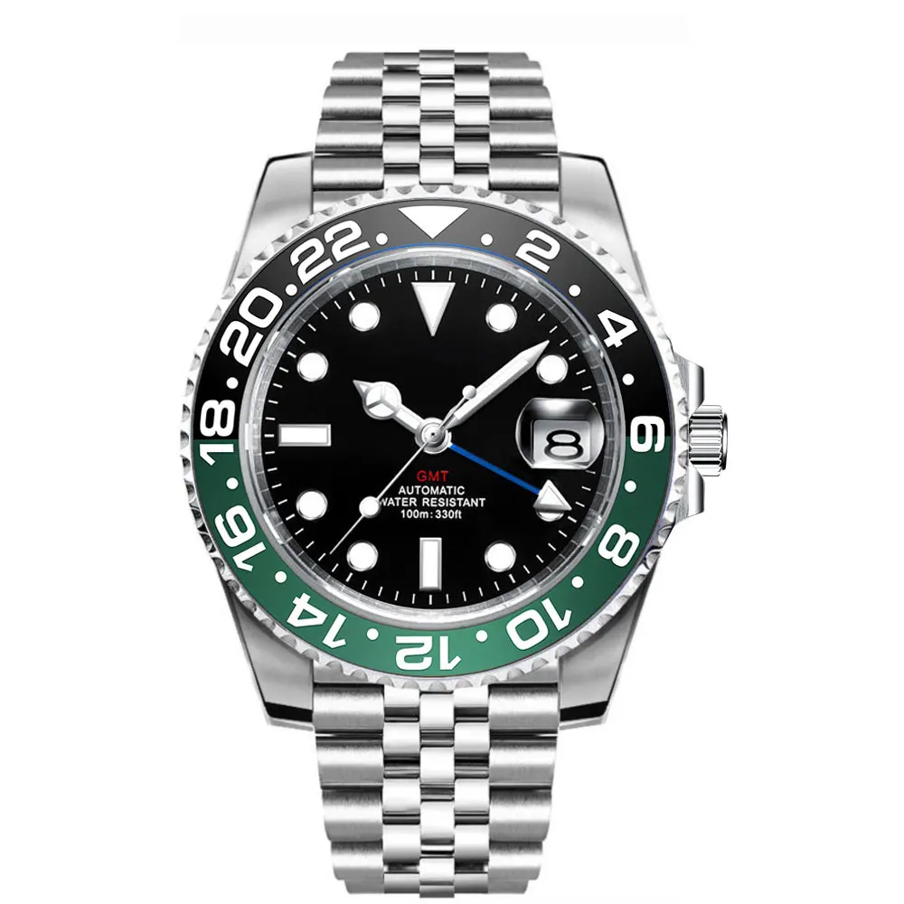 Corgeut Custom Logo Mechanical GMT Wrist Watch NH34 Movement Sapphire 10Bar 7