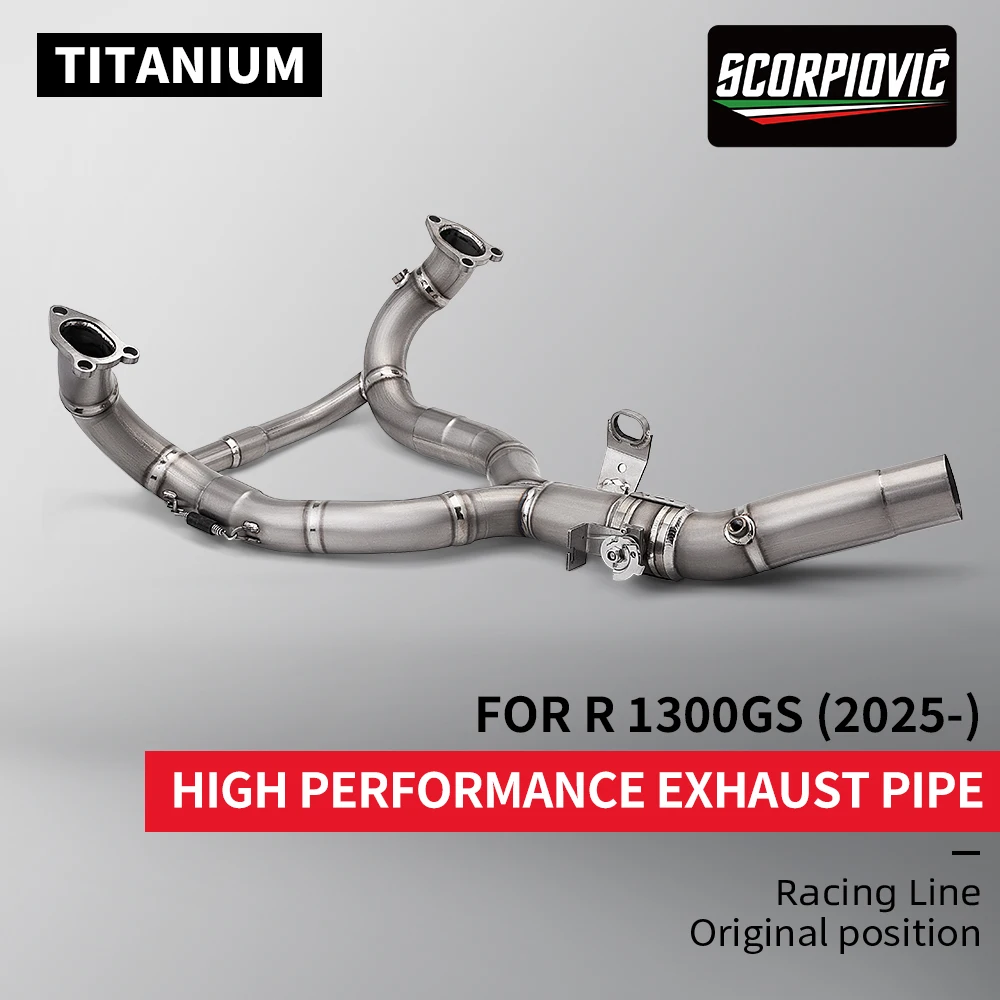 

Титановая выхлопная труба для мотоцикла R1300GS R1300 GS 1300 2024 2025, передняя средняя выхлопная труба мотоцикла