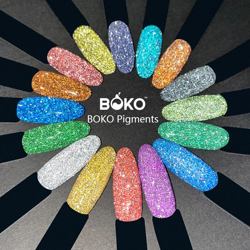 BOKO 1g Super Fine Flash Strong Reflective Glitter   Diamond  Powder Flash Effect Sparkling  Nail Product Art Decorations