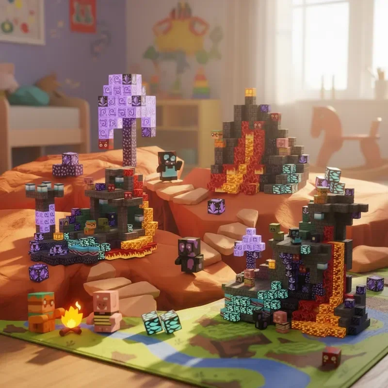 ชุดของเล่น STEM 100 ชิ้น ตัวต่อแม่เหล็กสร้างสรรค์ รูปแบบถ้ำลาวา ชุดของขวัญเสริมพัฒนาการสำหรับเด็ก ตกแต่งคริสต์มาส