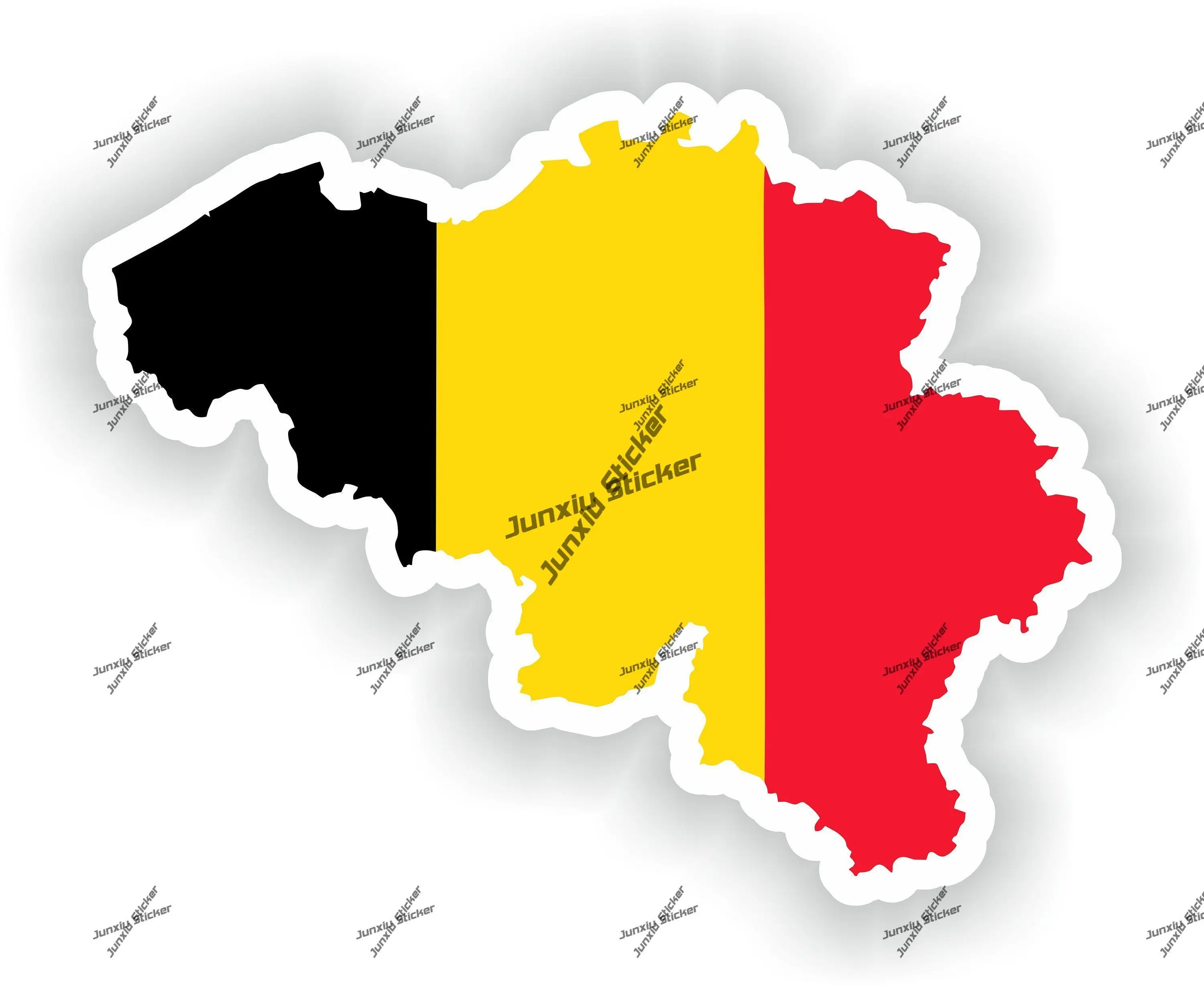 Belgium Outline Flag Silhouette Sticker for SUV Laptop Book Fridge Helmet ToolBox PC Boat The Whole Body Cover Scratches Decor