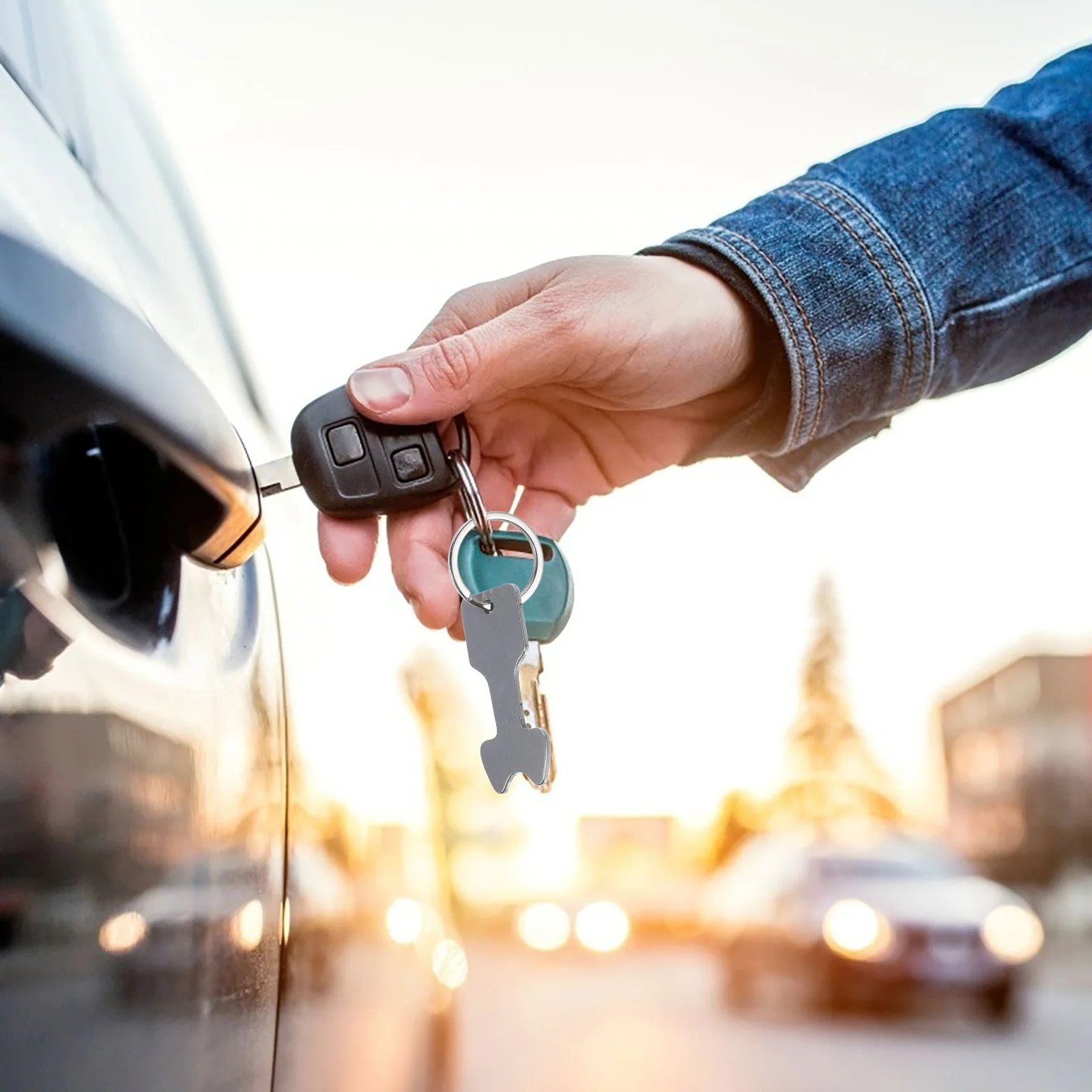 4 Pcs Pendant Backpack Cart Token Shopping Keychain Fob Trolley Remover Metal Pendent