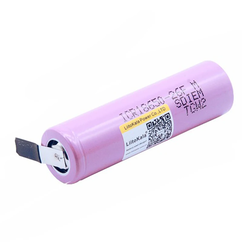 LiitoKala 26F-N 18650 2600mAh بطارية بطارية قابلة للشحن ICR18650-26F 20A التفريغ بطارية ليثيوم أيون + DIY النيكل