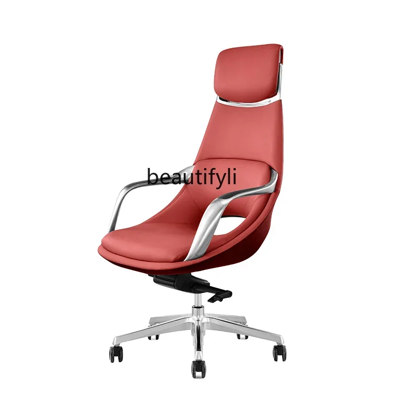 

C Leather President Chair Ergonomic Office Boss Computer Executive Chair Sedentary Comfortable Chair