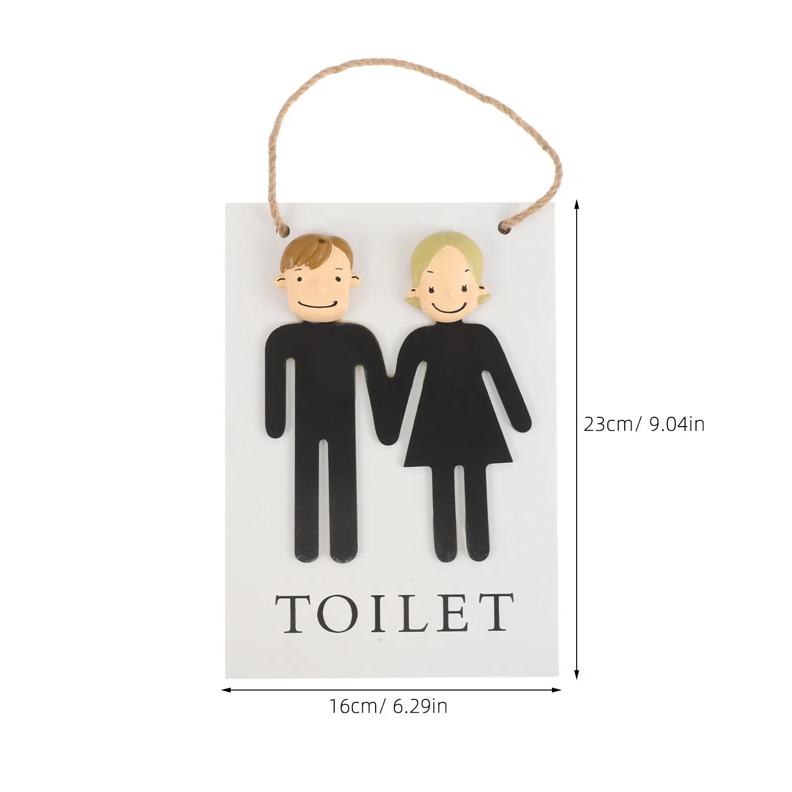 Natural Wood Bathroom Door Sign Nordic Style Wooden Plaque Easy Installation Bathroom Decor Washroom Sign Restroom Decor