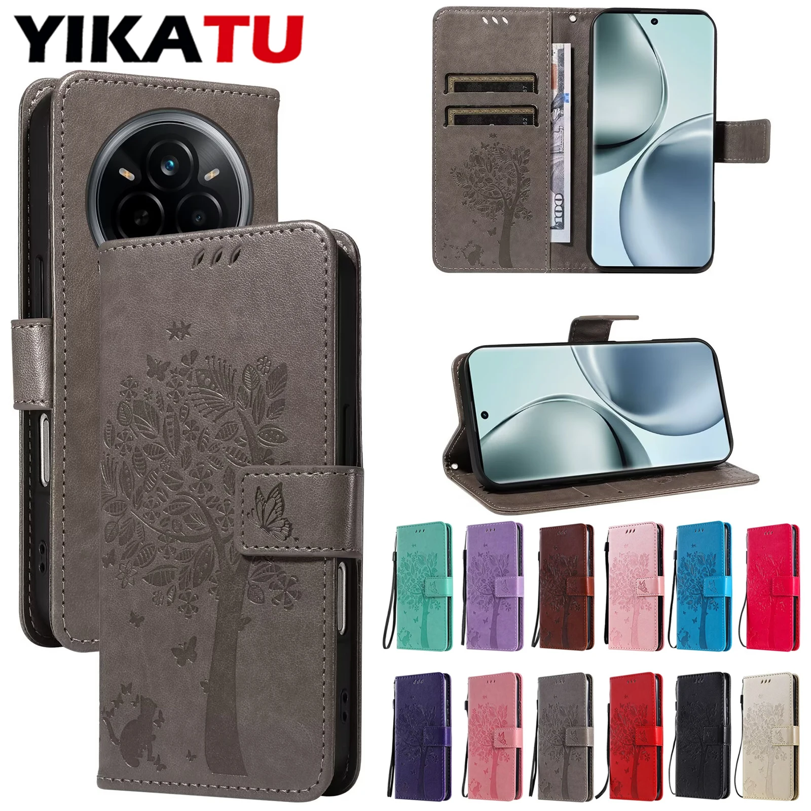 

Flip Wallet Leather Case For OPPO Realme V60 C75 C67 C65 C63 C61 C53 C55 C35 C33 C31 C30 4G C25 C21 C20 C15 C12 9i 5G 9 Pro Plus