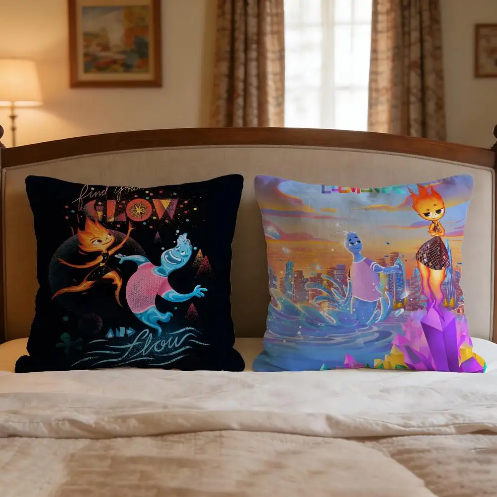Movie Elemental Cushion Cover 4Pcs Decorative Covers Soft Cushion Case for Sofa Couch Decor 40x40 45x45 Pillowcases