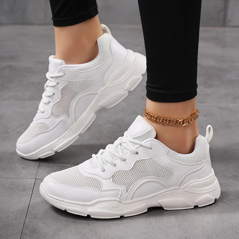 

Lightweight Mesh Breathable Women's Sneakers Versatile Casual White Shoes for Comfortable Wear