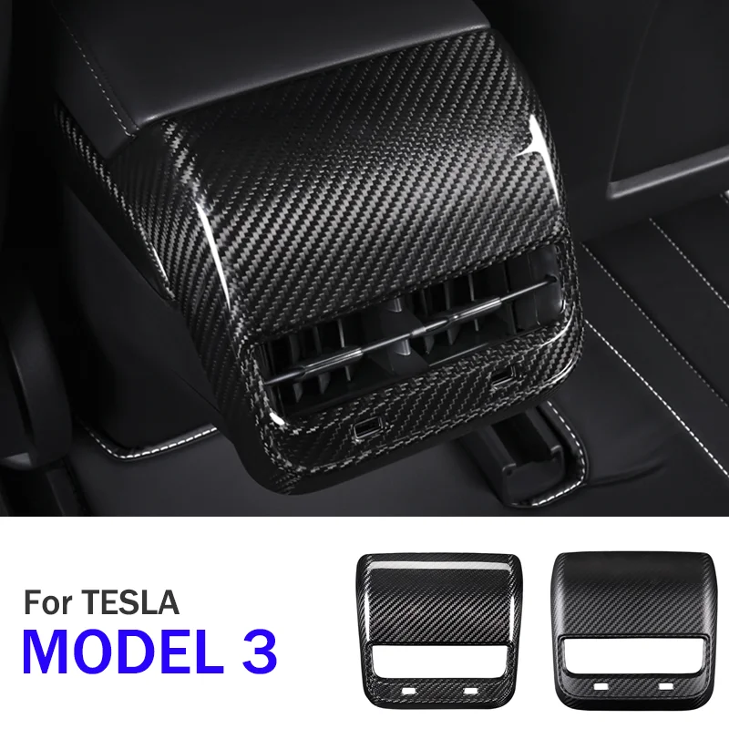 

Carbon Fiber Exhaust Back Rear Air Vent Outlet Cover Trim Cover For Tesla Model 3 Car Interior Styling Decoration Accessories