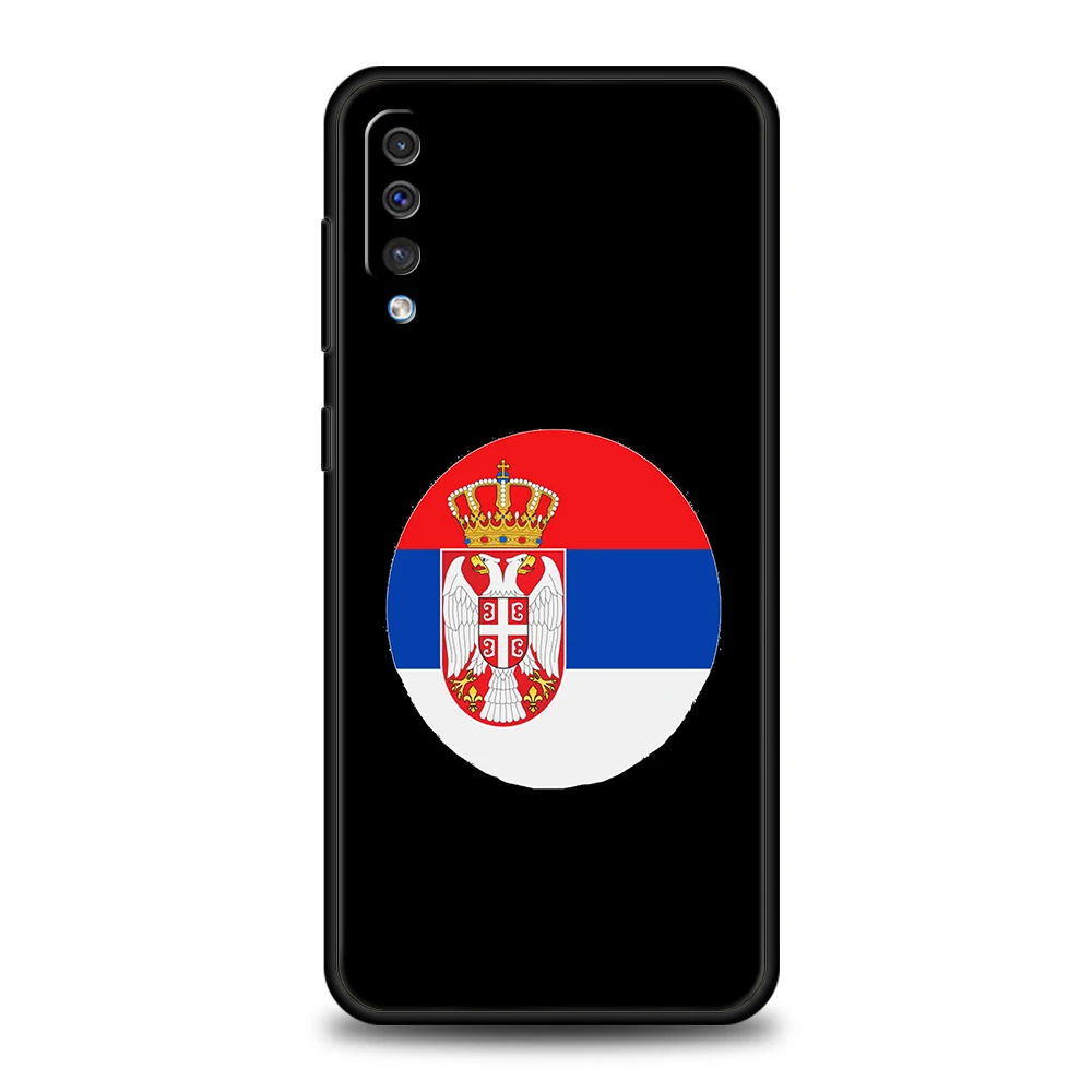 Serbia flag Badge Case For Samsung A56 A36 A26 A24 A16 A14 A12 A32 A50 A70 A20S A22 A30 A40 A34 A54 A42 A52 A04s A06 5G Cover