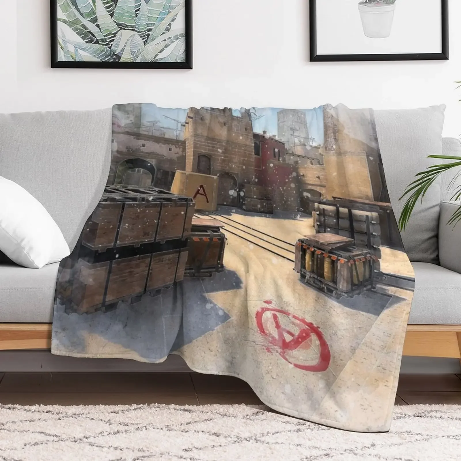 Mirage CSGO Poster in Watercolour Poster Throw Blanket Fluffy Cozy Throw Blanket for Home Decor