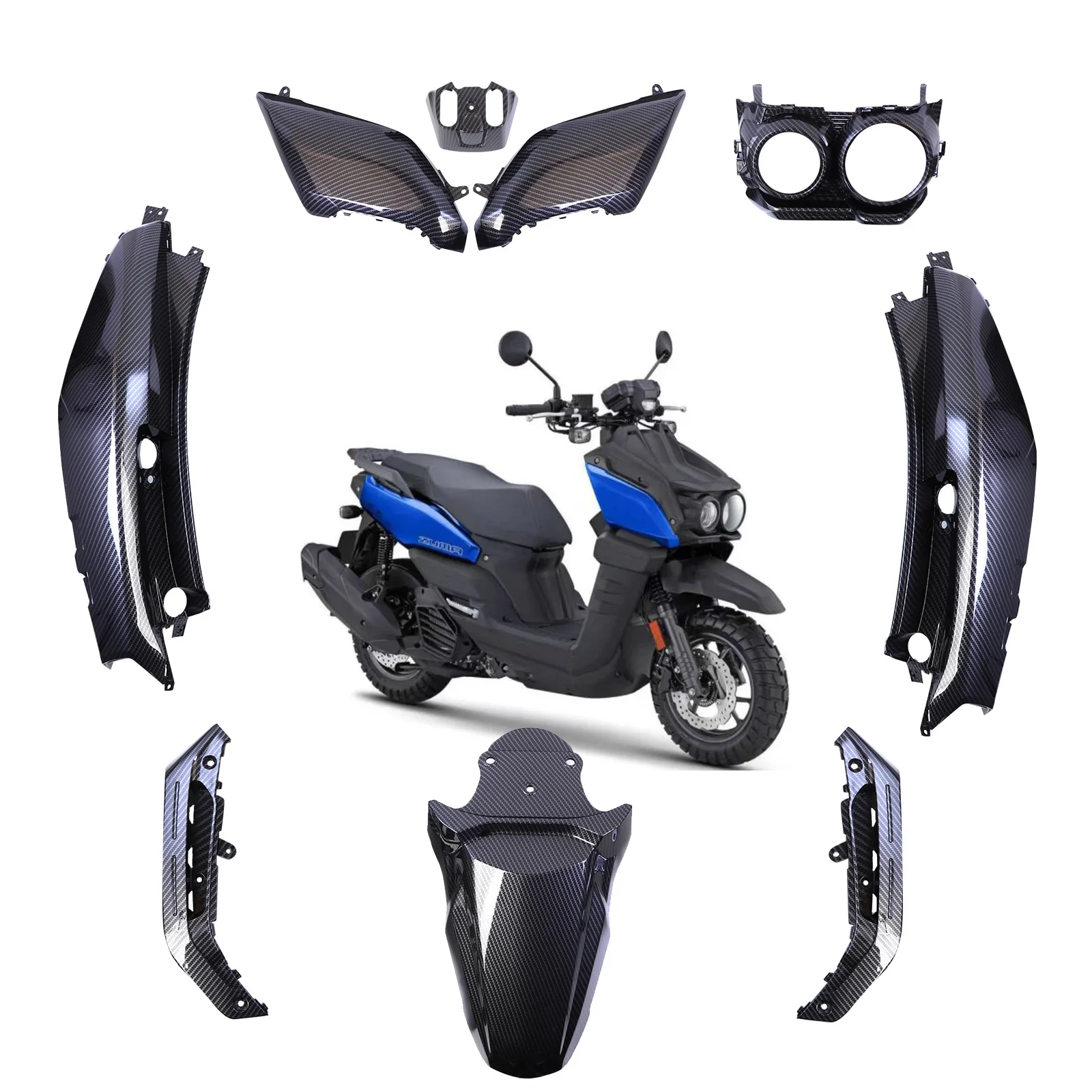 Motorcycle body protection Camouflage Carbon Color Fairing Kit in ABS Marerial Compatible with Yamaha Zuma 2022 2023