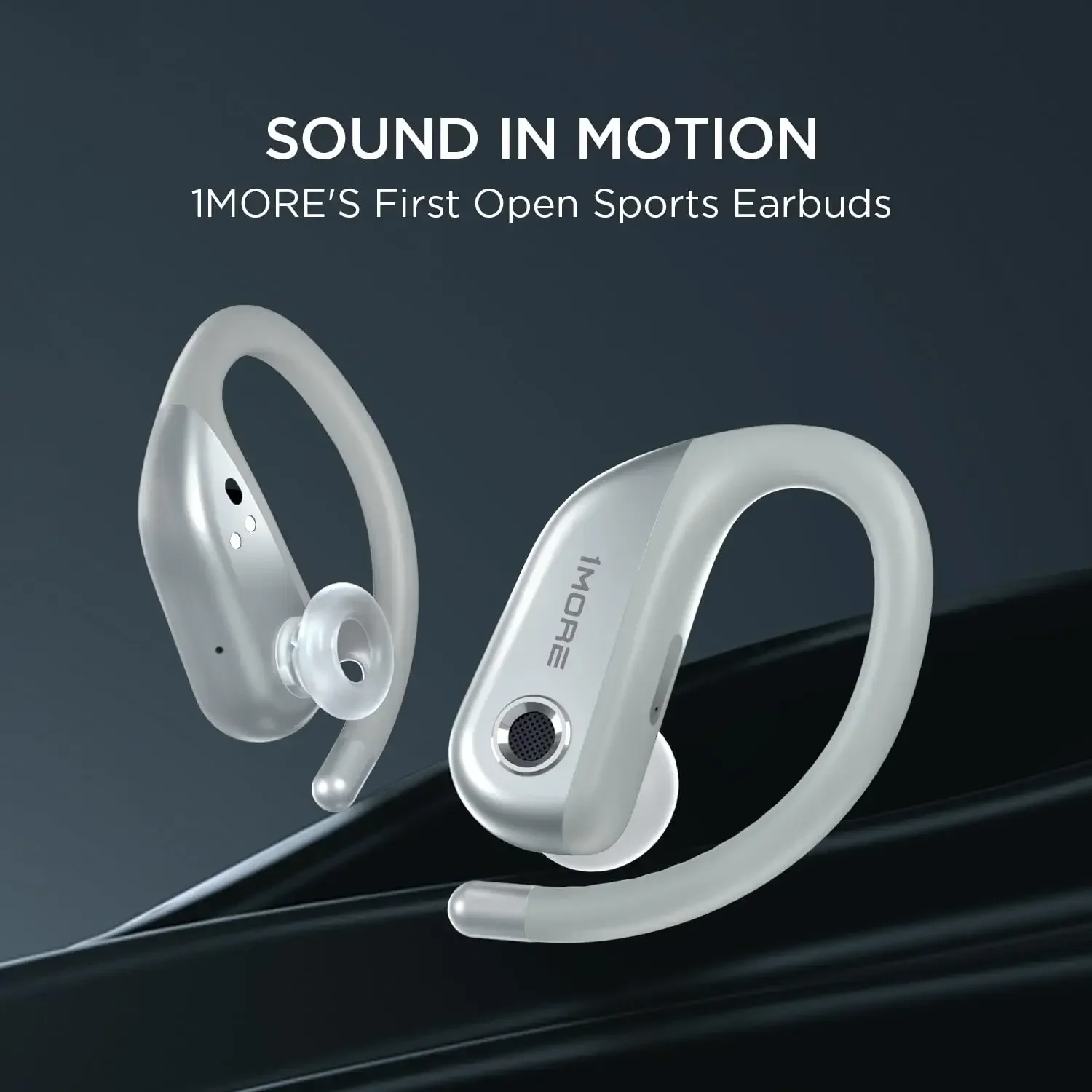 1MORE Fit Open Earbuds S50 Open Ear Wireless Headset BLE 5.3 with 4 Mics Earbuds with Ear hooks for Sports IPX7 Fast Charging