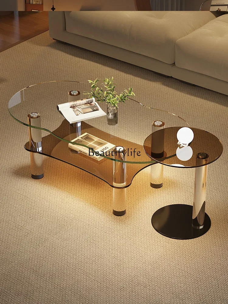 

56New coffee table high-end light luxury high-end sense minimalist artistic sense modern creativity