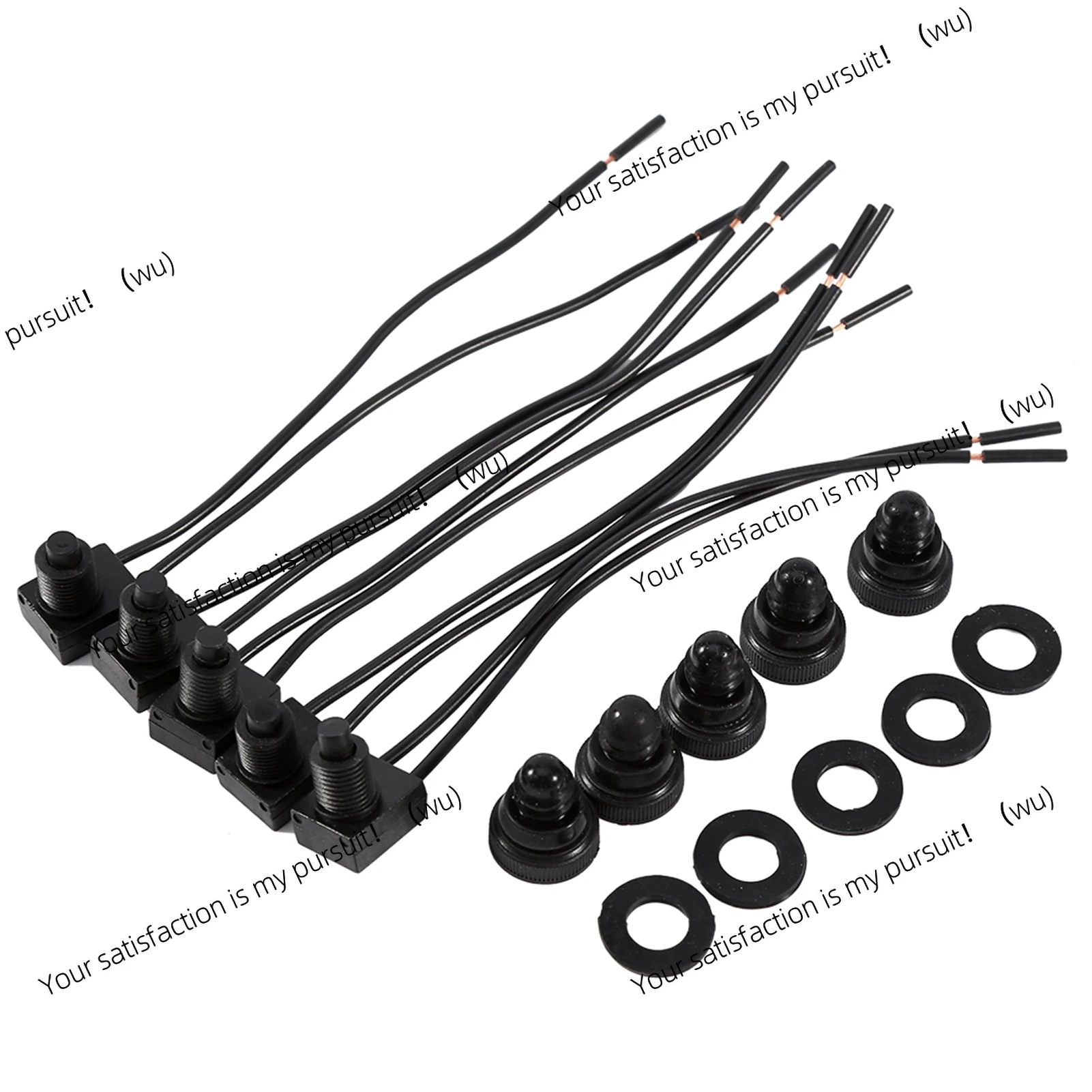 5Pcs 12V Waterproof Push Button On Off Switch with 4