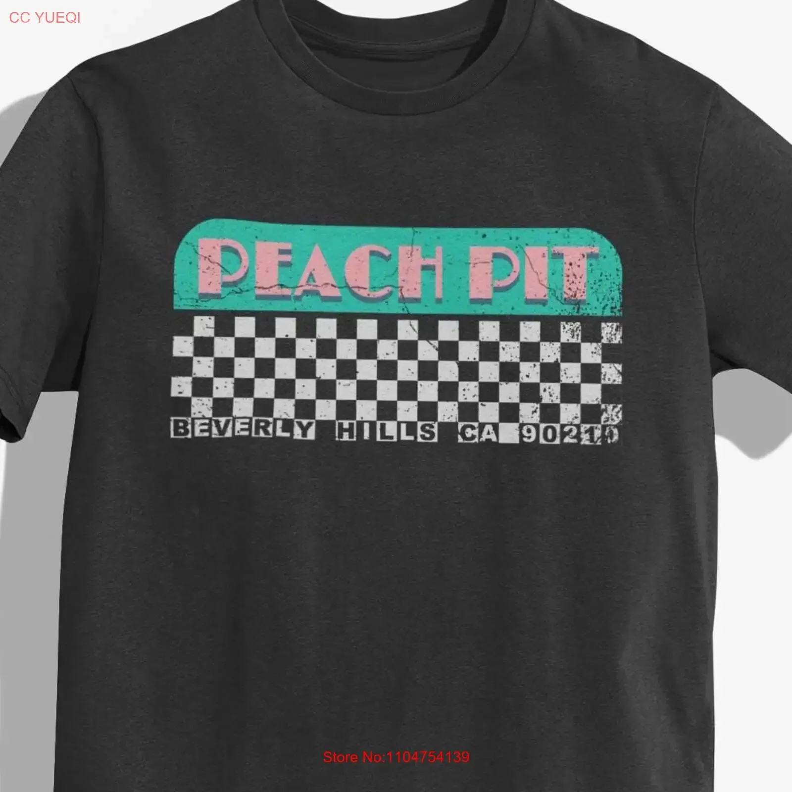 Camiseta 90210 Beverly Hills The Peach Pit, Programa de Televisión de California para Mujer, Estilo Vintage Lavado, Versátil, Suave, Ropa de Diseñador Informal