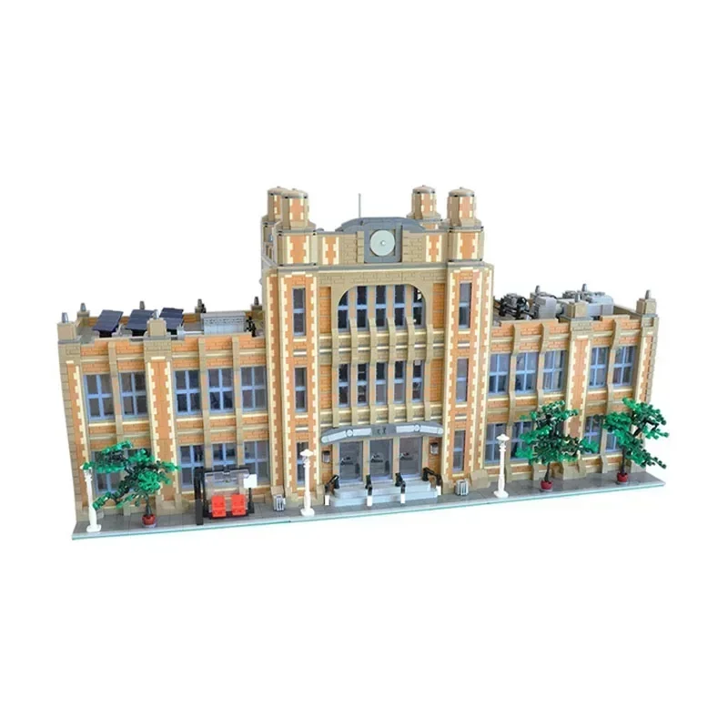 MOC-49130 City Street View Modular SchoolSplicing Assembly Building Block Model 14412PartsBuilding Blocks Kids Birthday Toy Gift