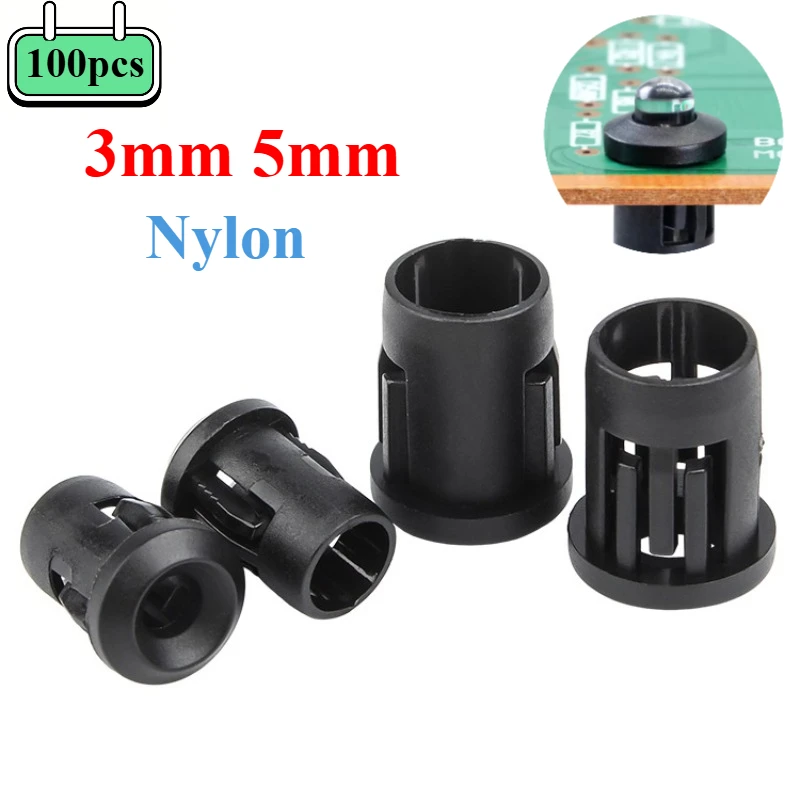 100pcs 3mm 5mm LED Holder Socket Clip Bezel Light Emitting Diode Lamp Base Cover Plastic Display Mount Panel Blub Cup Case