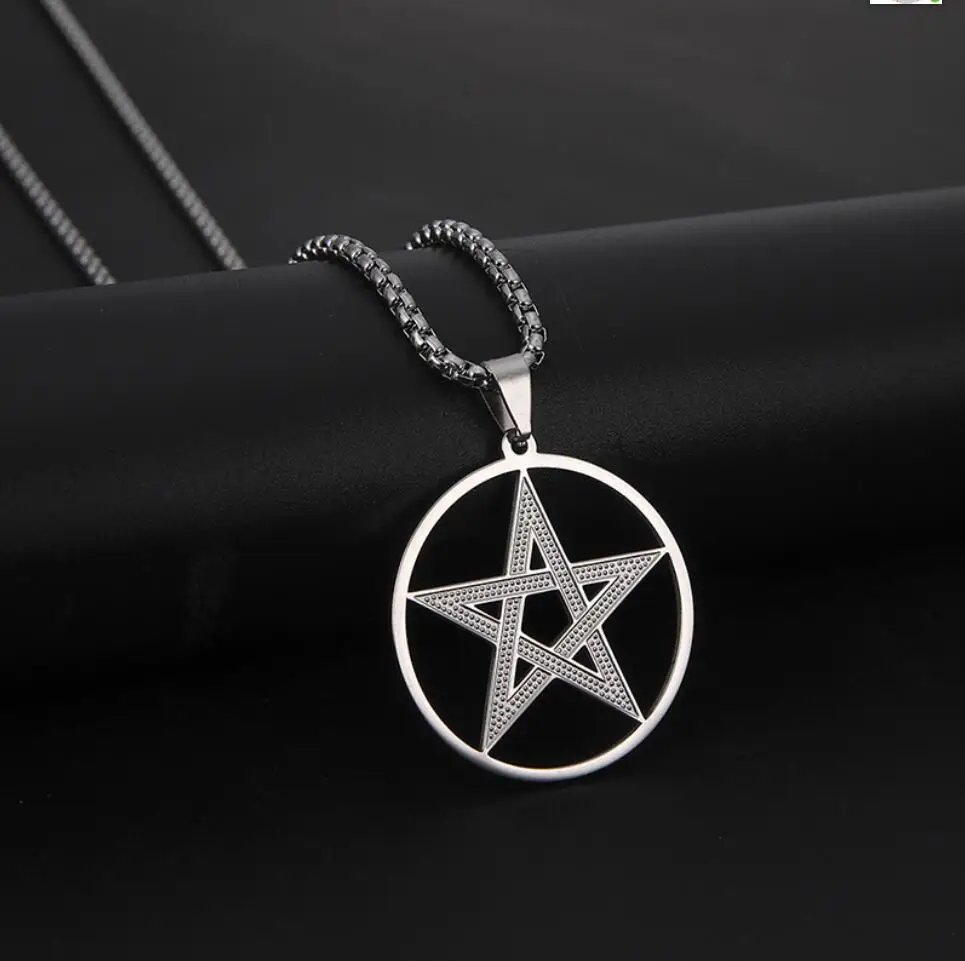 

1PC Stainless Steel Necklace Fashion Pentagram Star Necklace For Women Chain Pendant Choker Necklaces Jewelry F1152